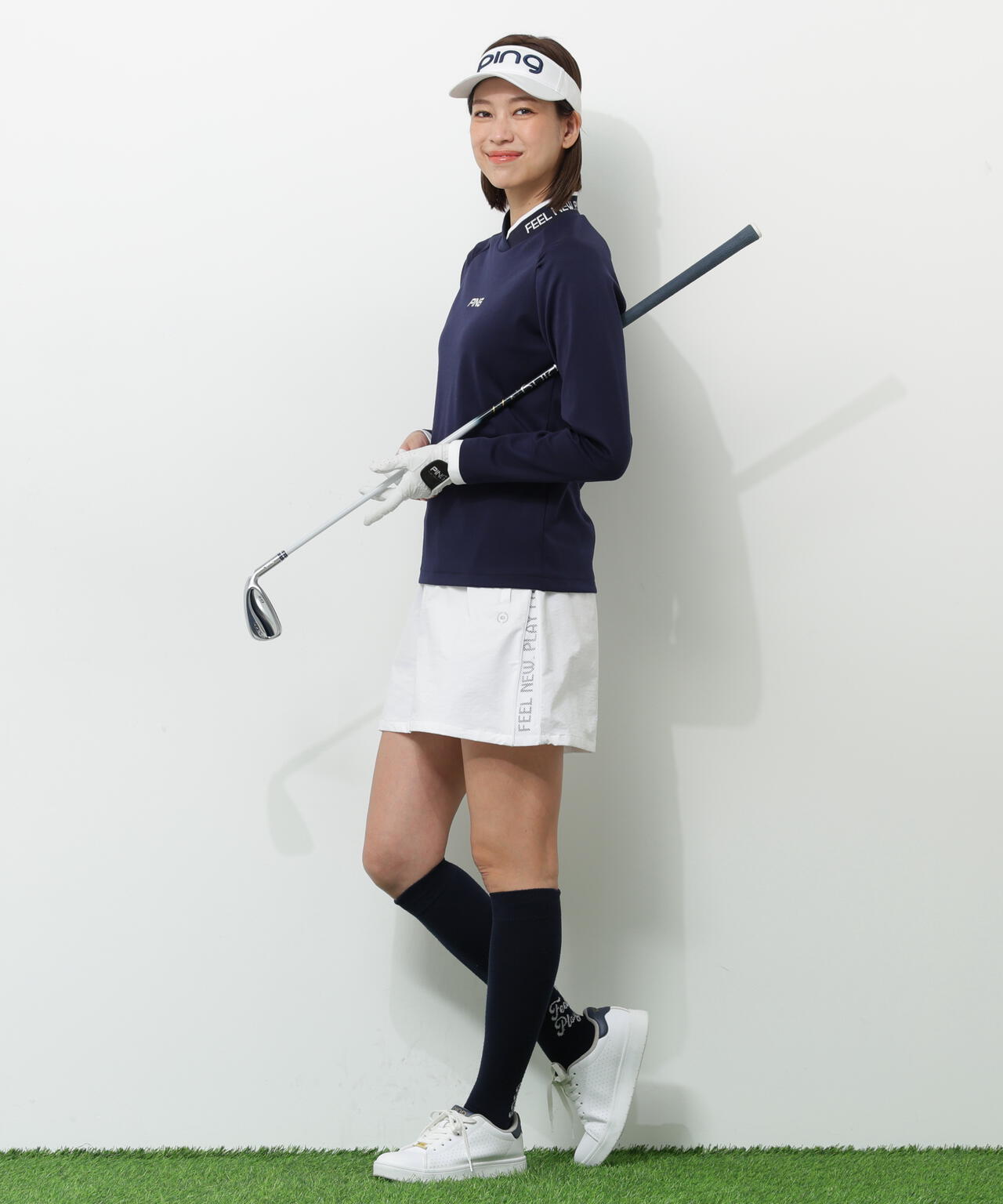 【PING APPAREL】冷感ポンチハイネックシャツ ＜GOLD＞ (LADIES)