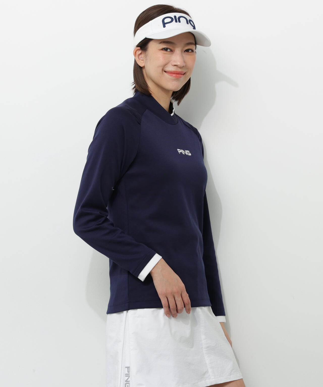 【PING APPAREL】冷感ポンチハイネックシャツ ＜GOLD＞ (LADIES)
