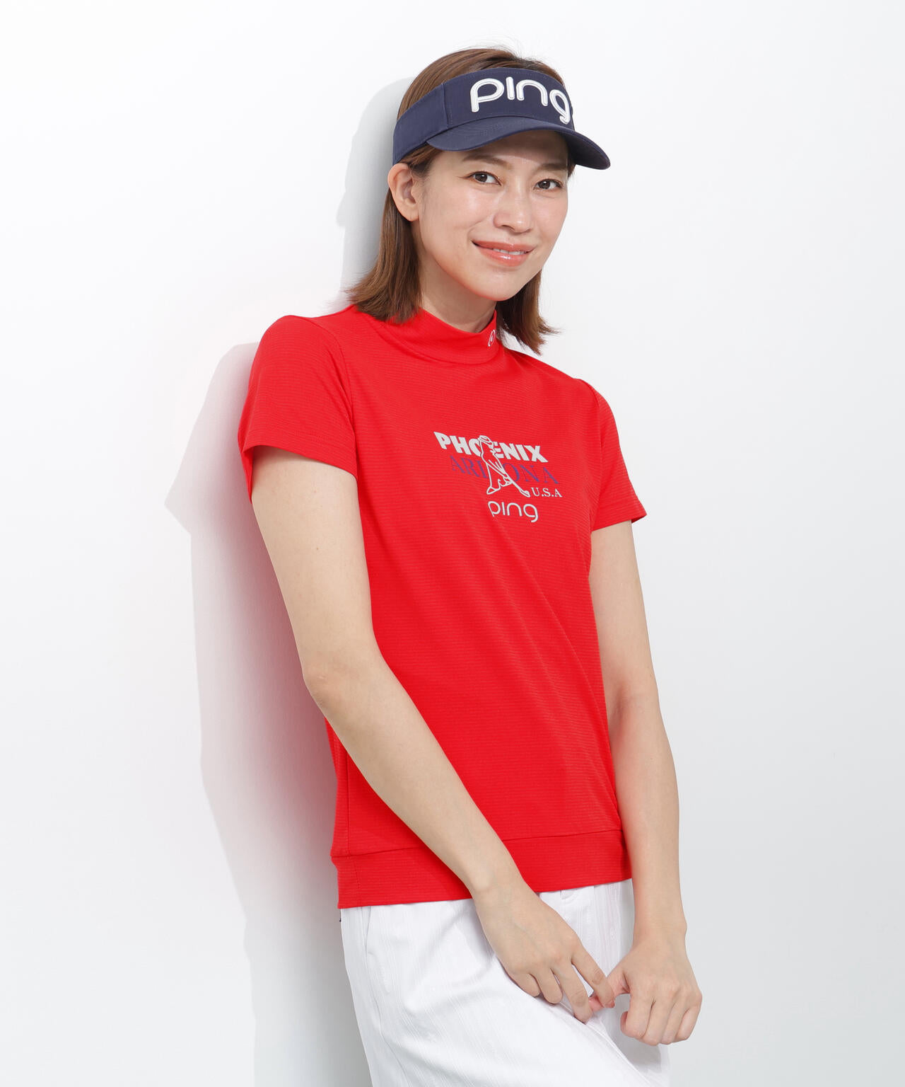 【PING APPAREL】SNAPTEXカノコインレーMr.PINGプリント半袖ハイネックカットソー ＜NATIVE＞ (LADIES)