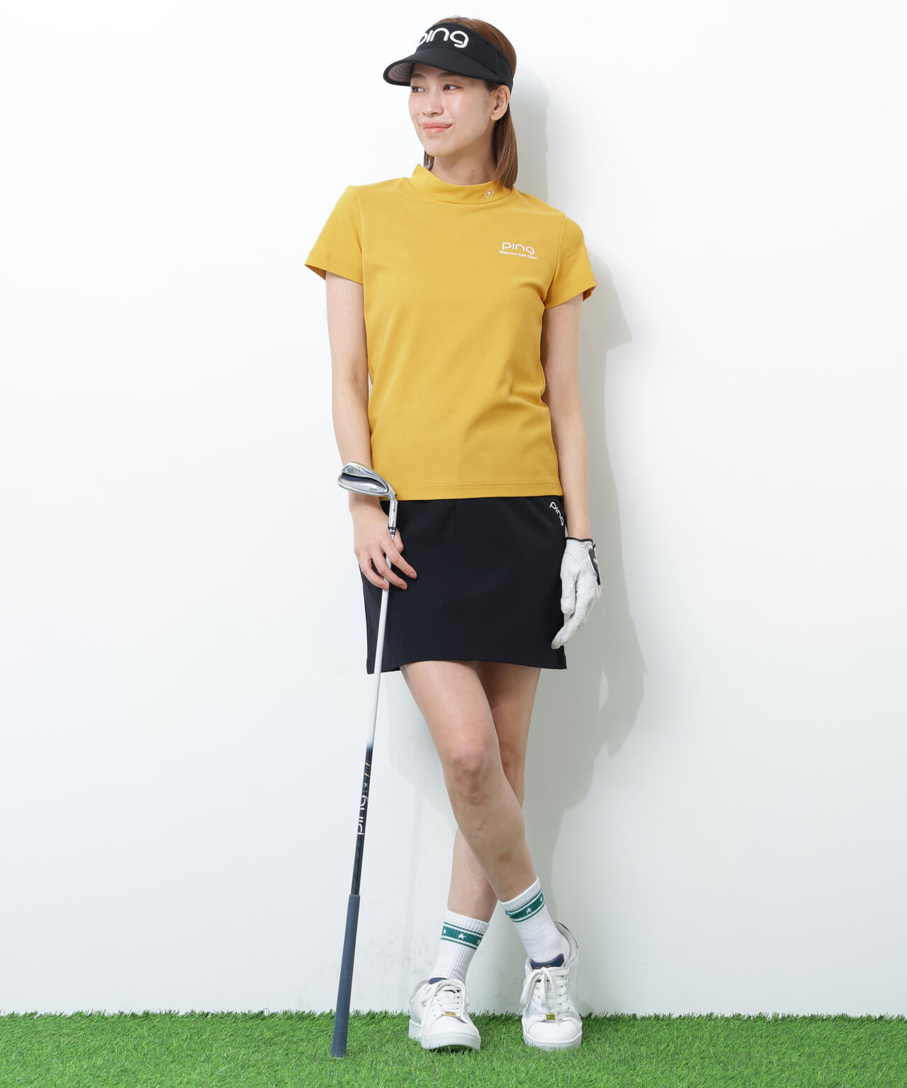 【PING APPAREL】【10カラーシリーズ】PEカノコ半袖ハイネックシャツ ＜NATIVE＞ (LADIES)