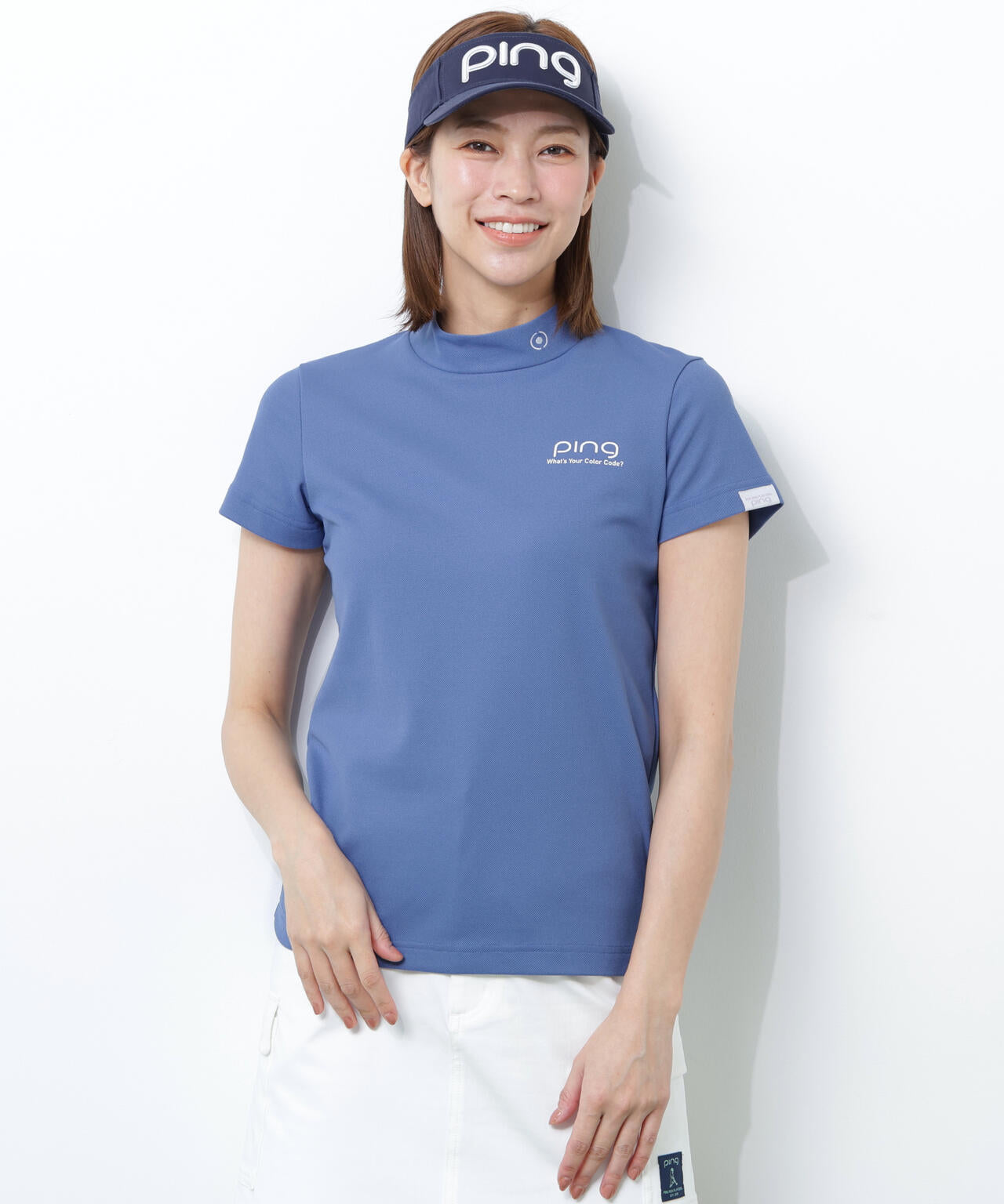 【PING APPAREL】【10カラーシリーズ】PEカノコ半袖ハイネックシャツ ＜NATIVE＞ (LADIES)