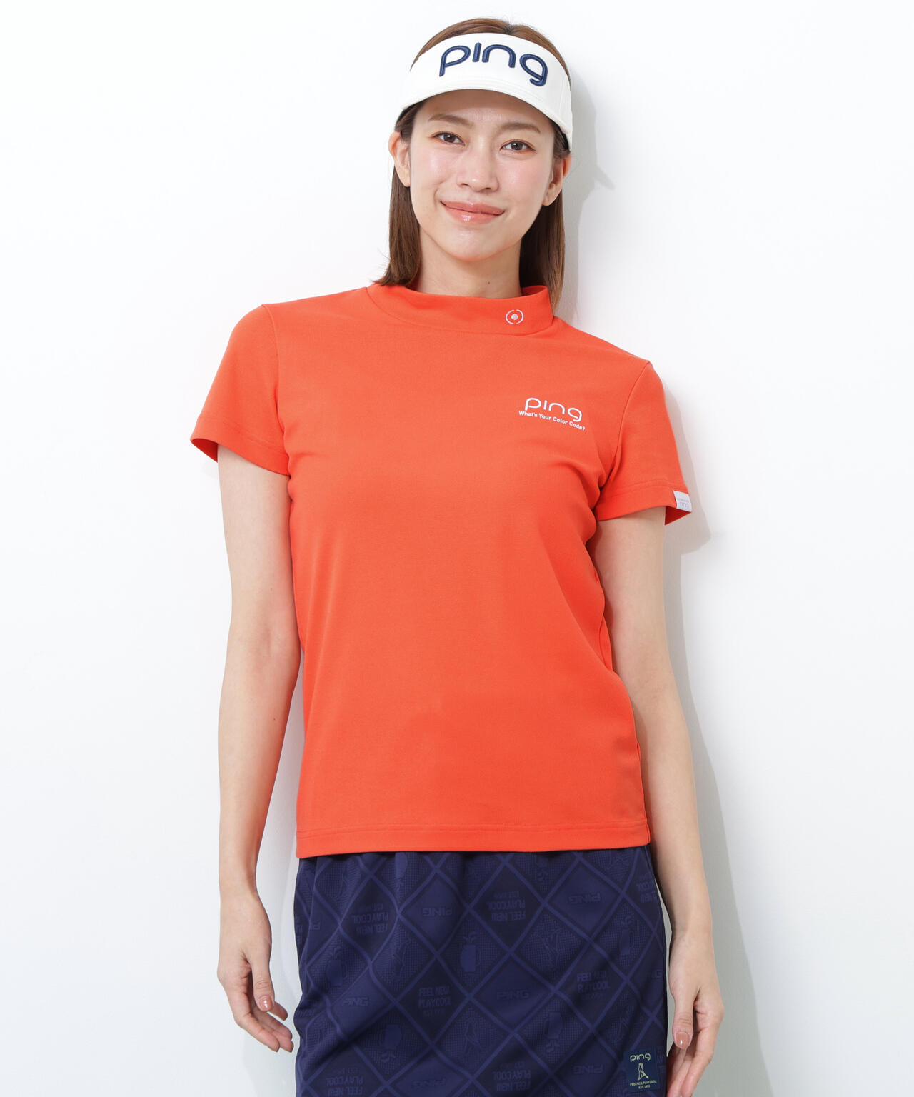 【PING APPAREL】【10カラーシリーズ】PEカノコ半袖ハイネックシャツ ＜NATIVE＞ (LADIES)