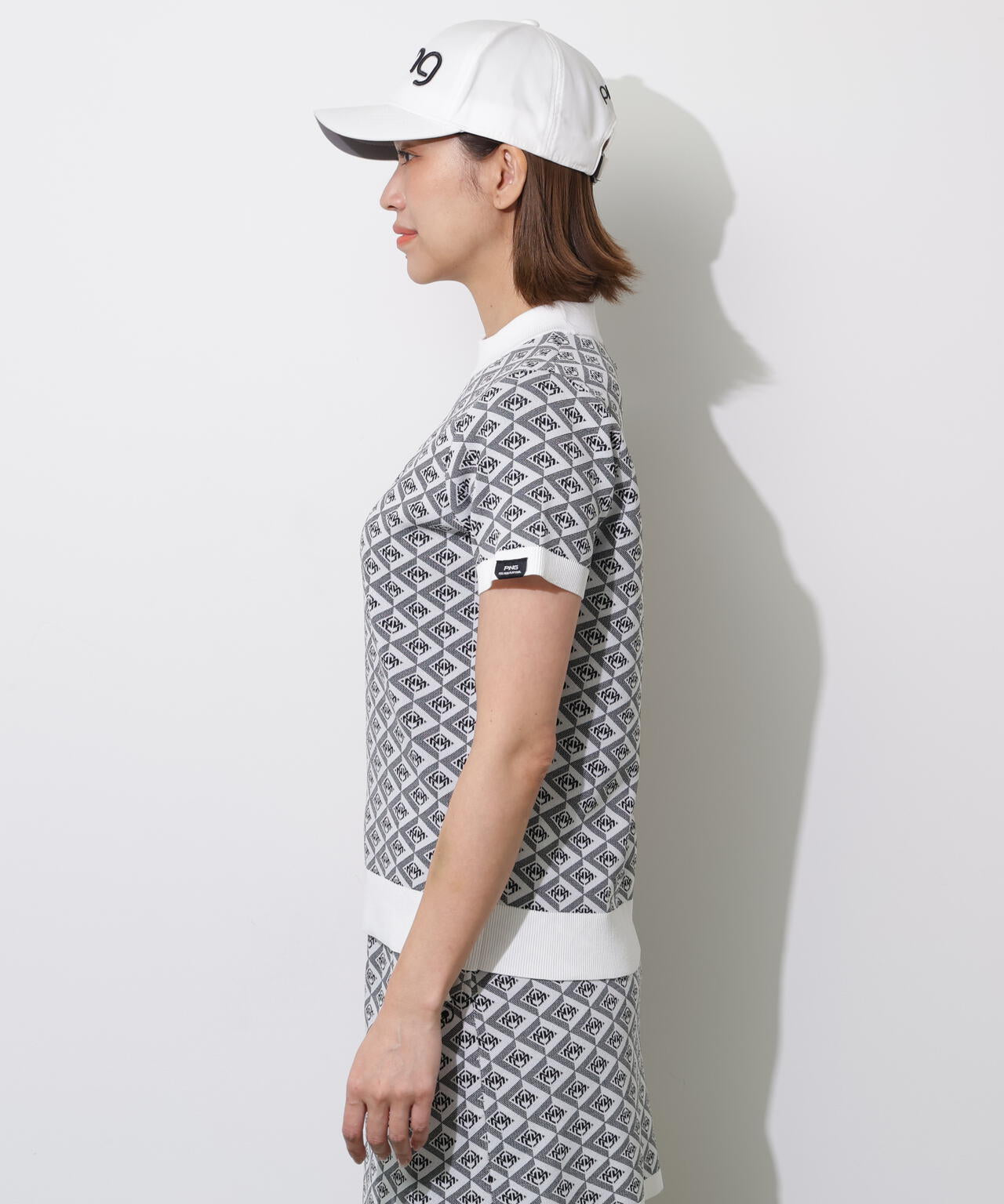 【PING APPAREL】AZモノグラムジャカード半袖ハイネックネックニット ＜PERFORMANCE＞ (LADIES)