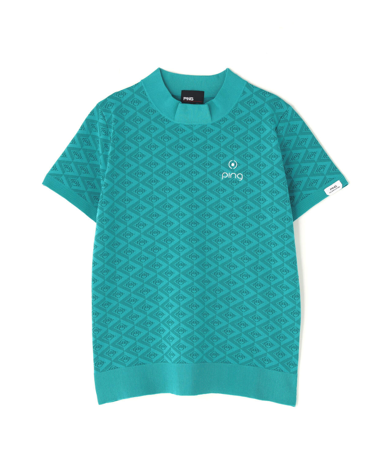 【PING APPAREL】AZモノグラムジャカード半袖ハイネックネックニット ＜PERFORMANCE＞ (LADIES)