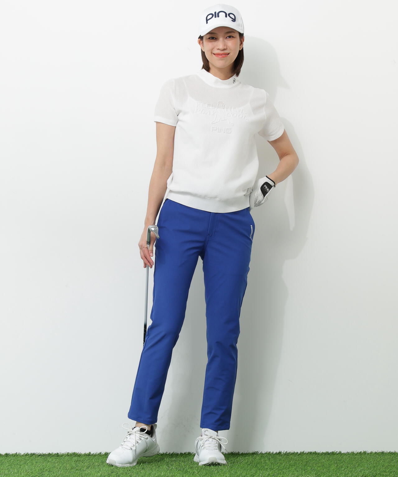 【PING APPAREL】Mr.PINGエンボス半袖ハイネックニット ＜NATIVE＞ (LADIES)