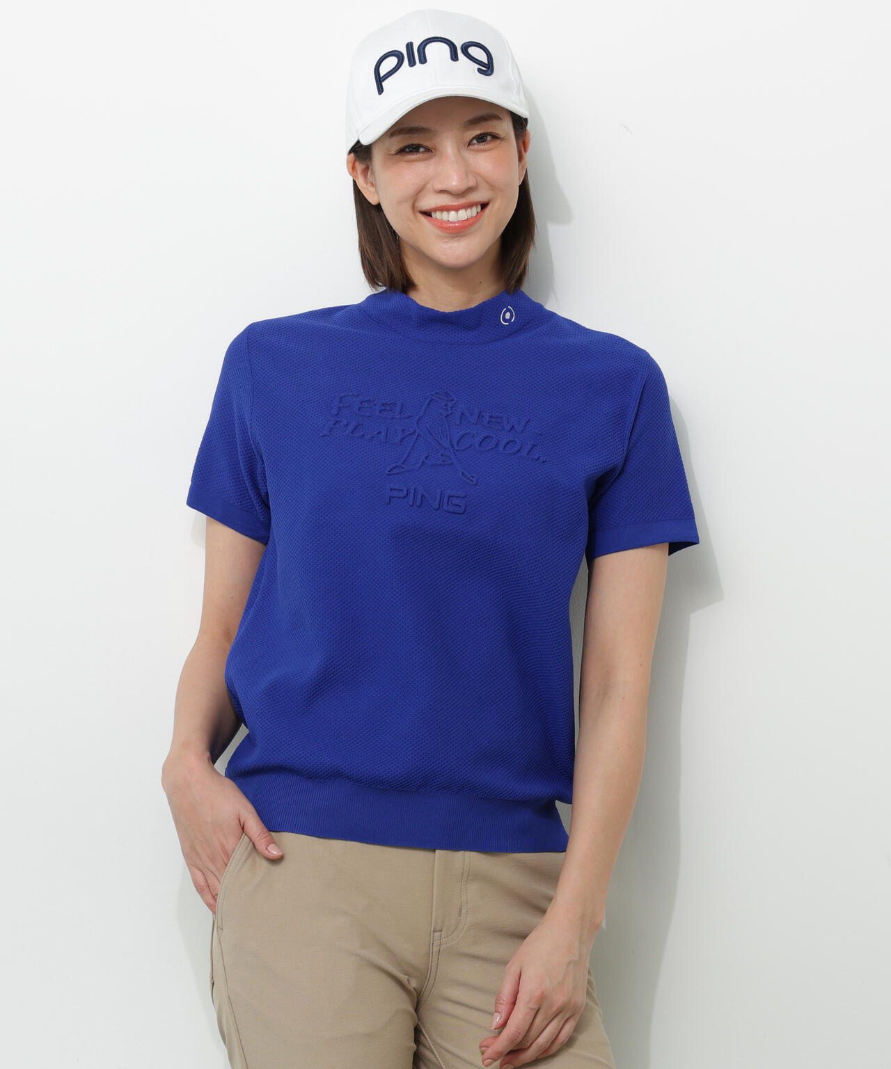 【PING APPAREL】Mr.PINGエンボス半袖ハイネックニット ＜NATIVE＞ (LADIES)