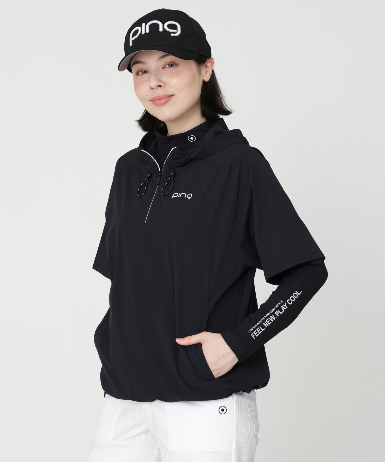 ［PING APPAREL］［接触冷感・UVカット・撥水］レイヤードツインセット (LADIES)