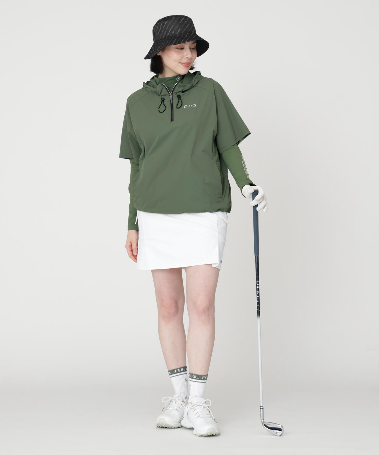 ［PING APPAREL］［接触冷感・UVカット・撥水］レイヤードツインセット (LADIES)