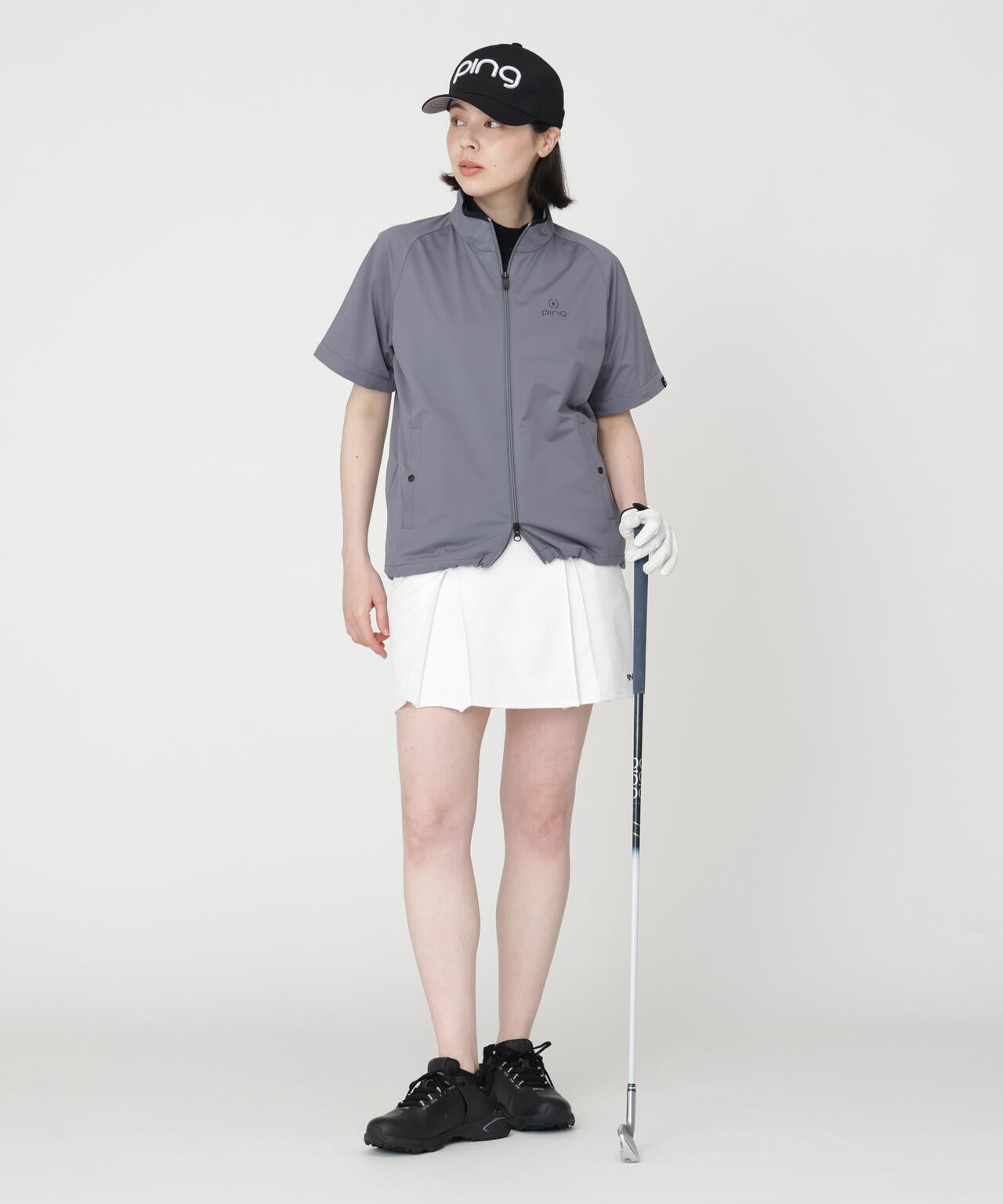 【PING APPAREL】ストレッチハイゲージ天竺2WAYスタンドフルジップブルゾン (LADIES)