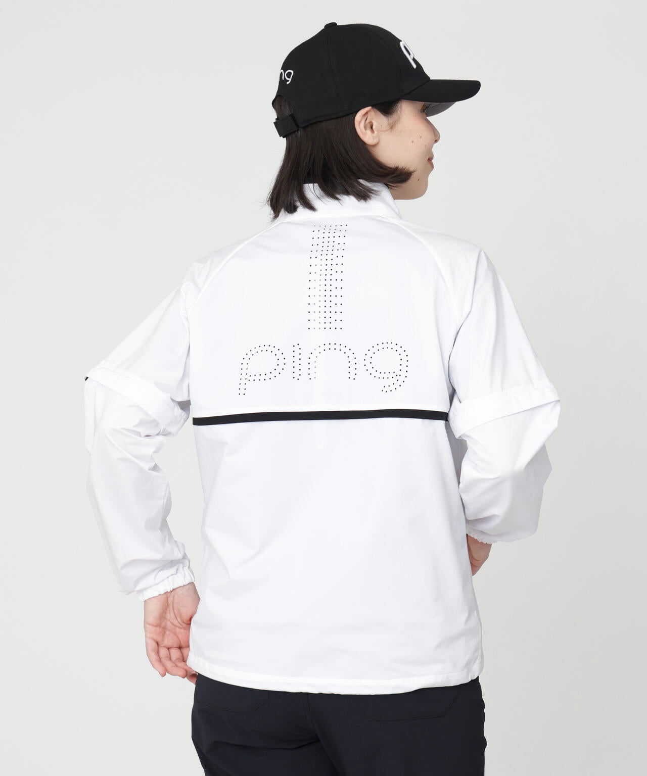 【PING APPAREL】ストレッチハイゲージ天竺2WAYスタンドフルジップブルゾン (LADIES)