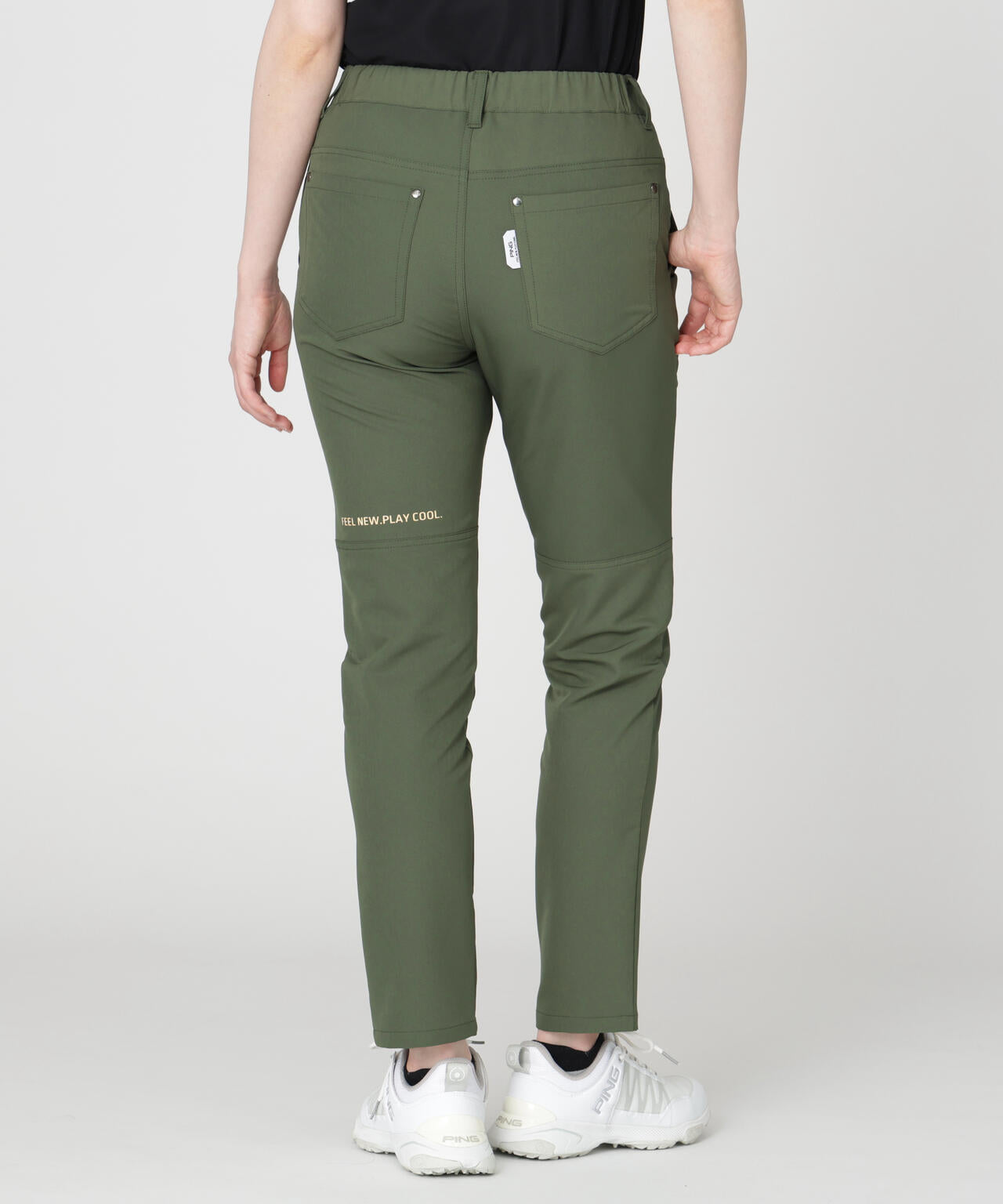 【PING APPAREL】全方向ストレッチ裏グリッドナイロン5ポケットテーパードパンツ (LADIES)
