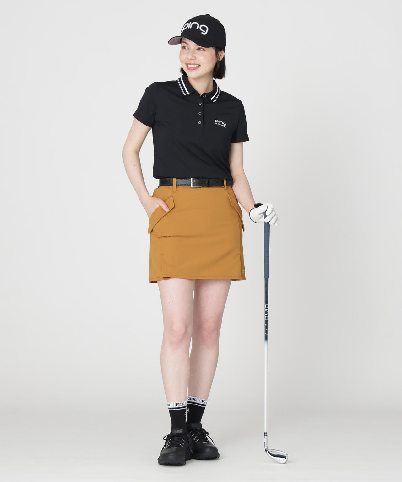 ［PING APPAREL］［UVカット・吸水速乾］ダブルストレッチフラップスカート (LADIES)