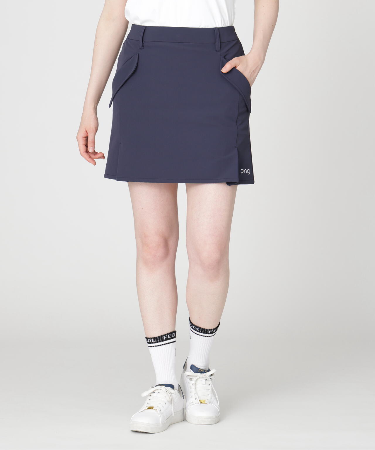 ［PING APPAREL］［UVカット・吸水速乾］ダブルストレッチフラップスカート (LADIES)