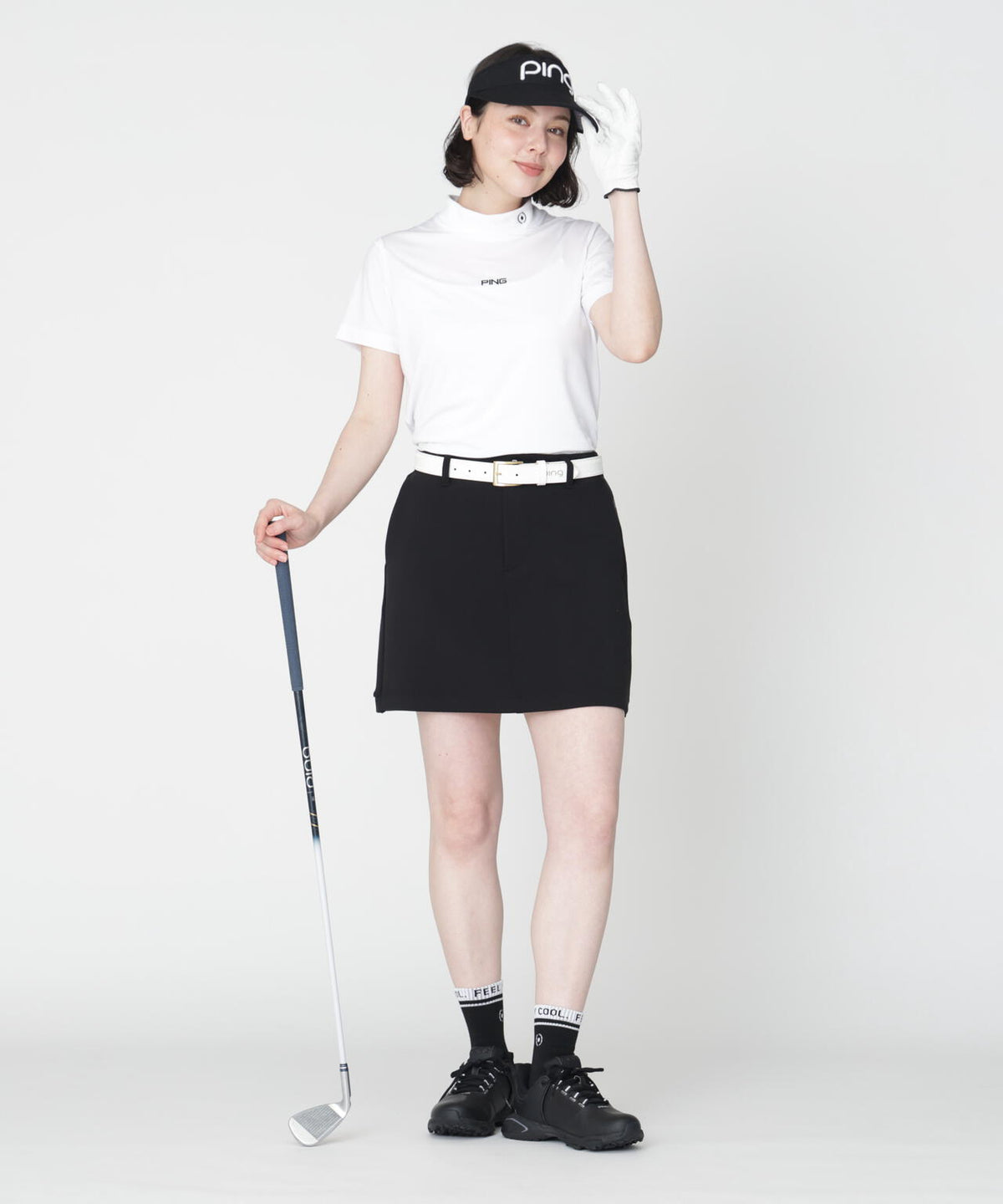 【PING APPAREL】全方向ストレッチダンボールニットサイド切替スカート (LADIES)