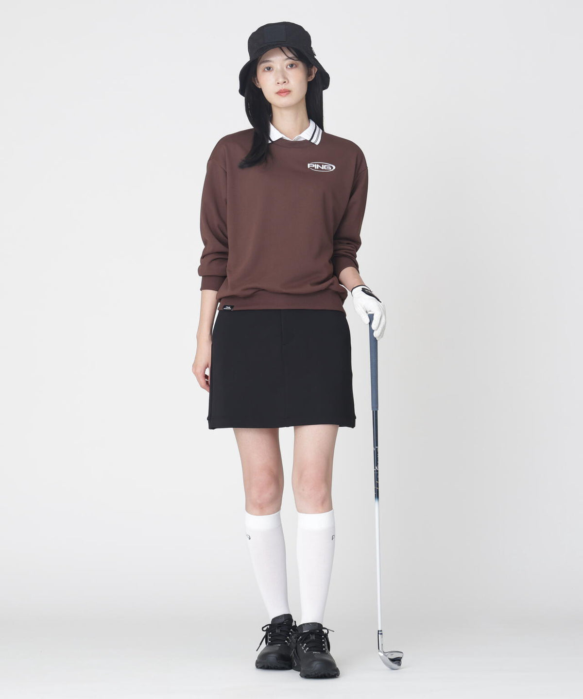 【PING APPAREL】全方向ストレッチダンボールニットサイド切替スカート (LADIES)