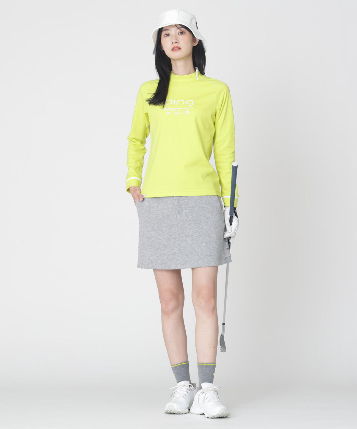 【PING APPAREL】全方向ストレッチダンボールニットサイド切替スカート (LADIES)