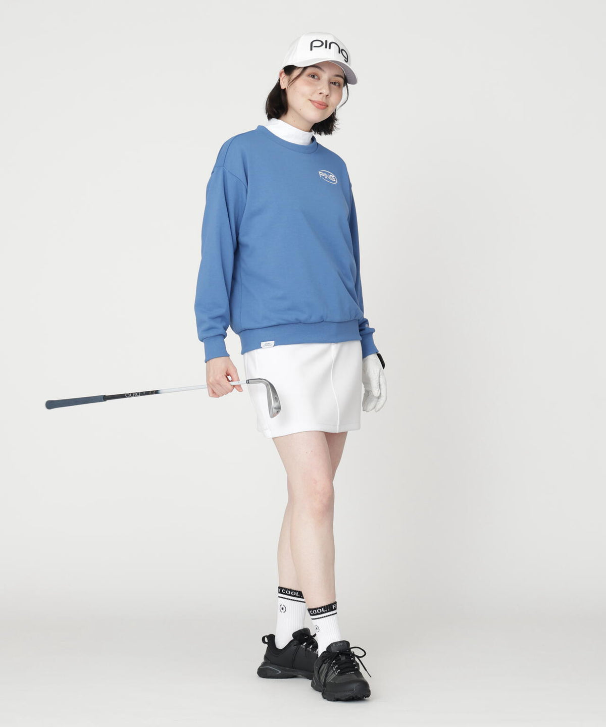 【PING APPAREL】全方向ストレッチダンボールニットサイド切替スカート (LADIES)