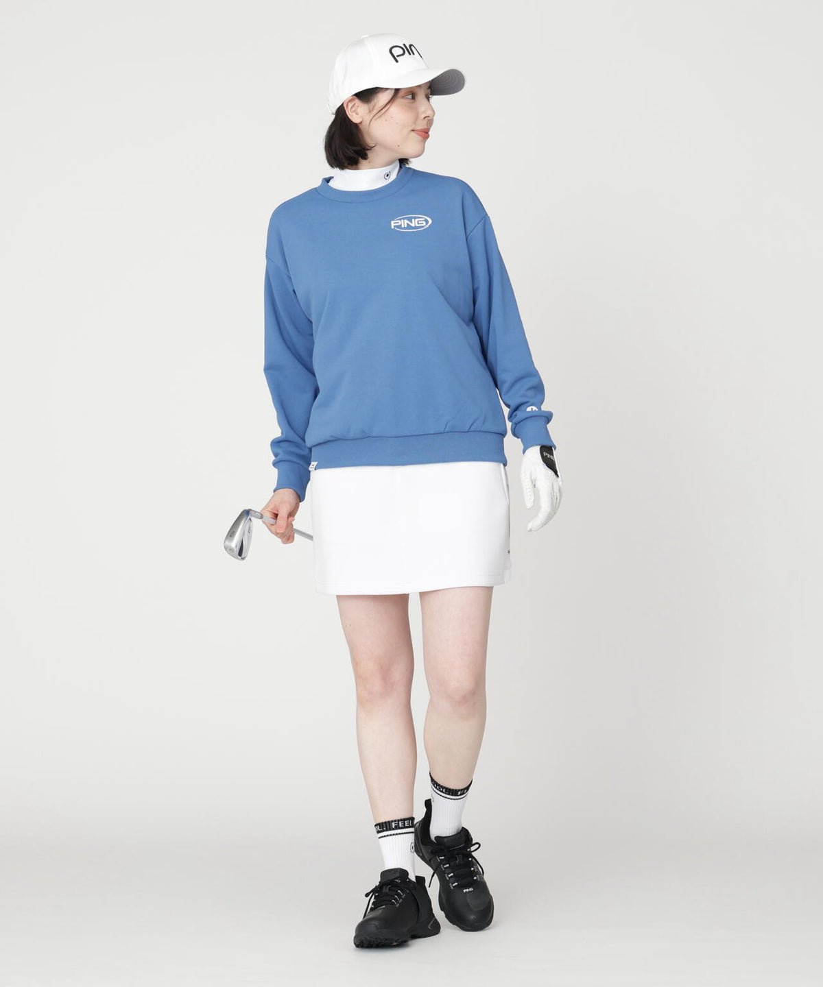 【PING APPAREL】全方向ストレッチダンボールニットサイド切替スカート (LADIES)