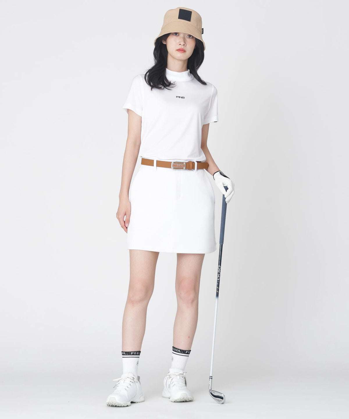 【PING APPAREL】全方向ストレッチダンボールニットサイド切替スカート (LADIES)
