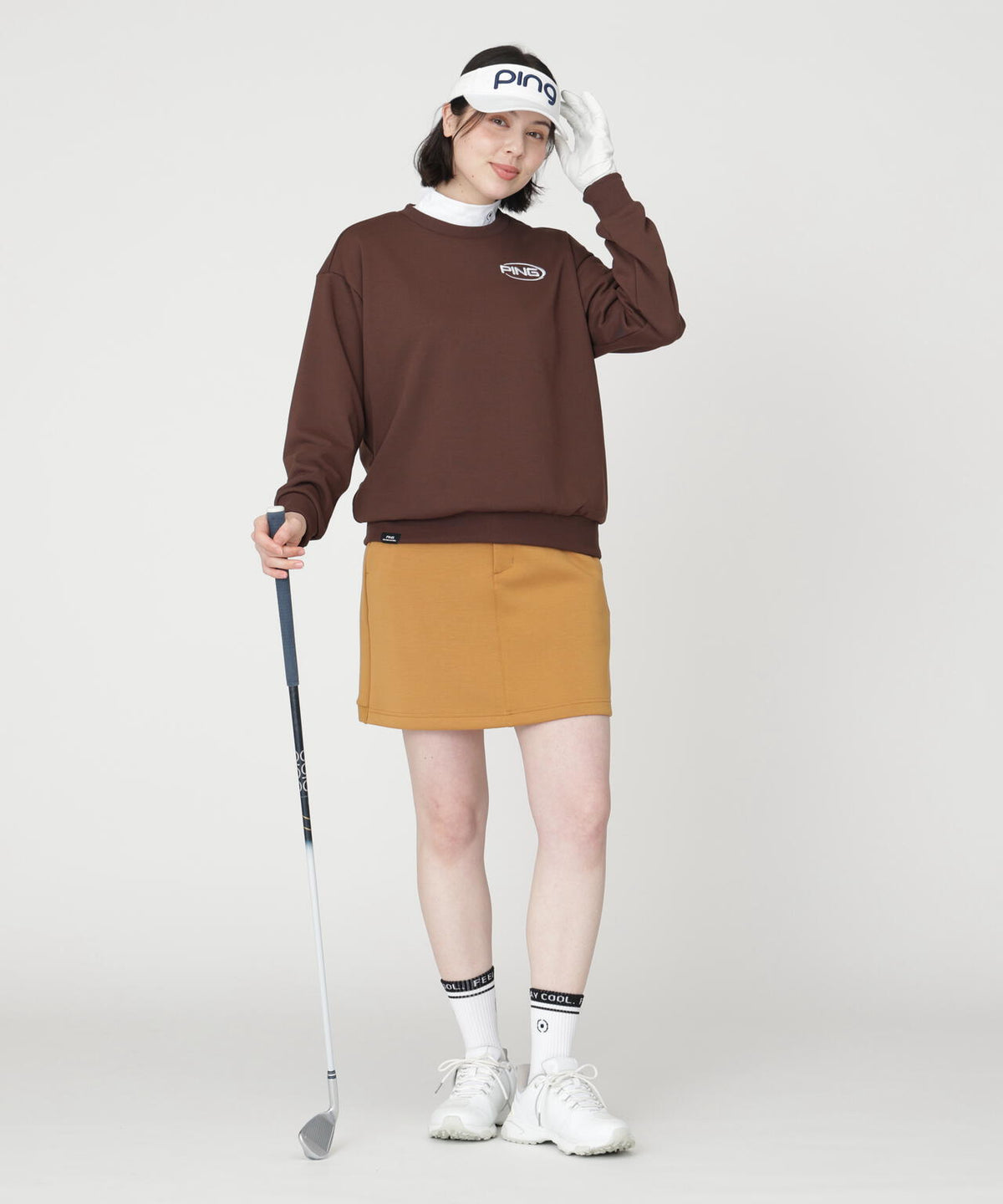 【PING APPAREL】全方向ストレッチダンボールニットサイド切替スカート (LADIES)