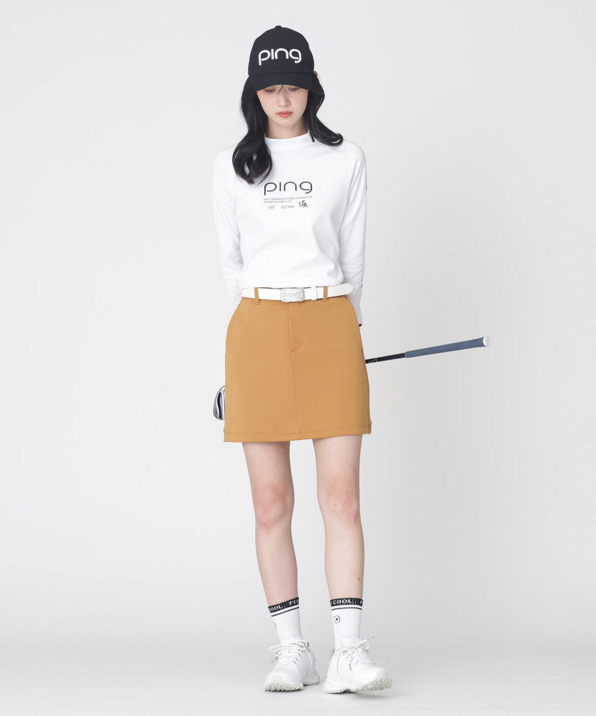 【PING APPAREL】全方向ストレッチダンボールニットサイド切替スカート (LADIES)