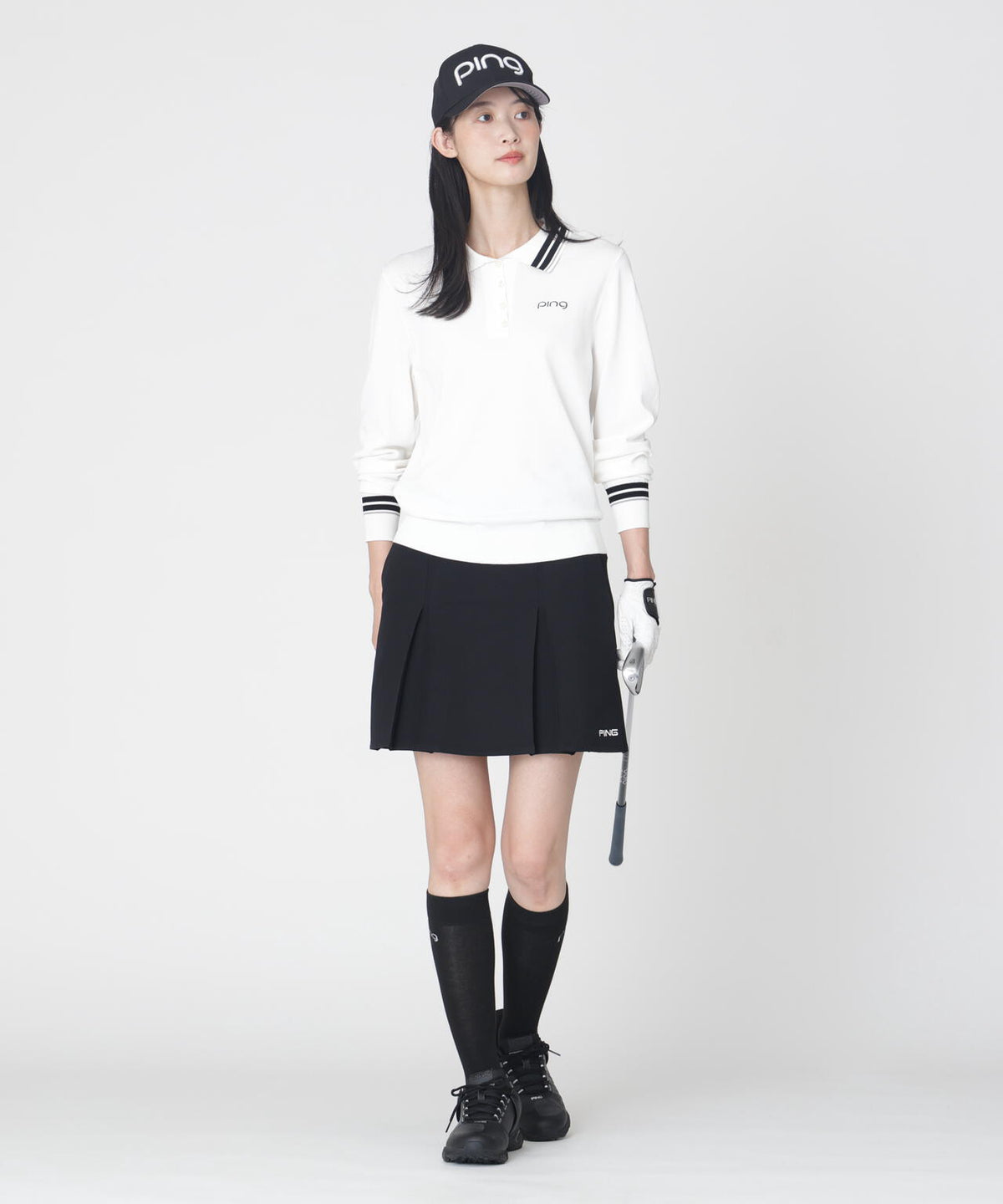 [PING APPAREL] パーテックスアンリミテッドプリーツスカート ＜GOLD＞ (LADIES)