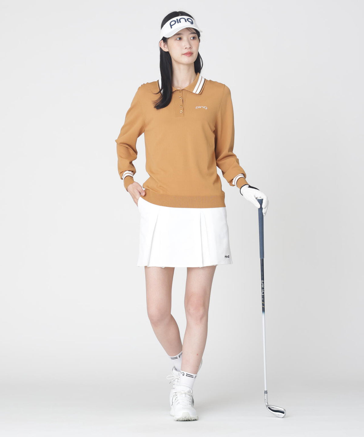 [PING APPAREL] パーテックスアンリミテッドプリーツスカート ＜GOLD＞ (LADIES)