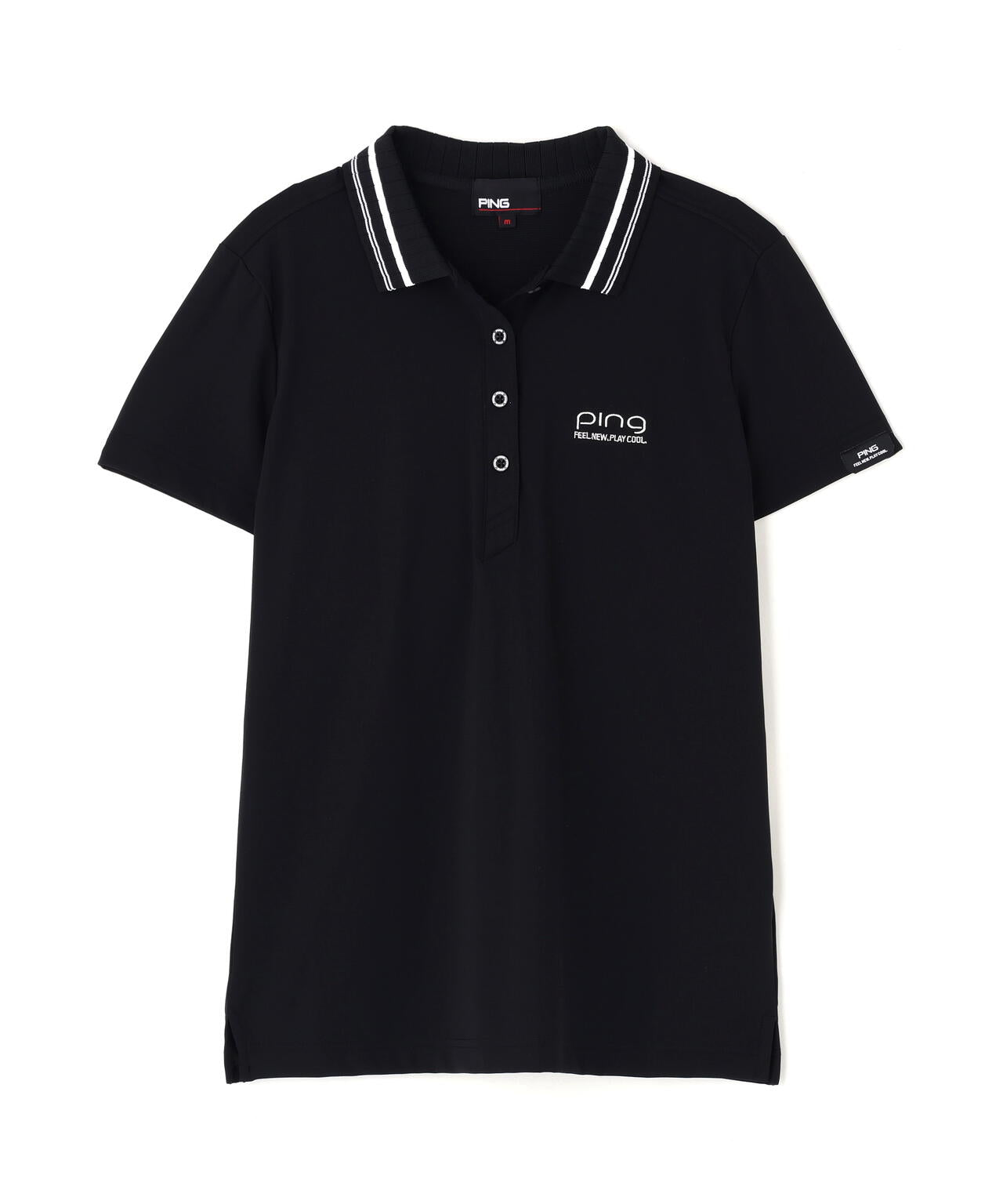 ［PING APPAREL］［接触冷感・UVカット］ライン衿半袖ポロシャツ (LADIES)