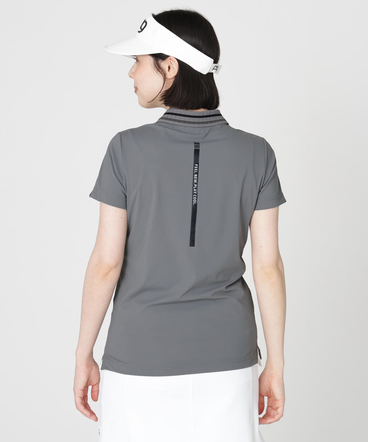 ［PING APPAREL］［接触冷感・UVカット］ライン衿半袖ポロシャツ (LADIES)