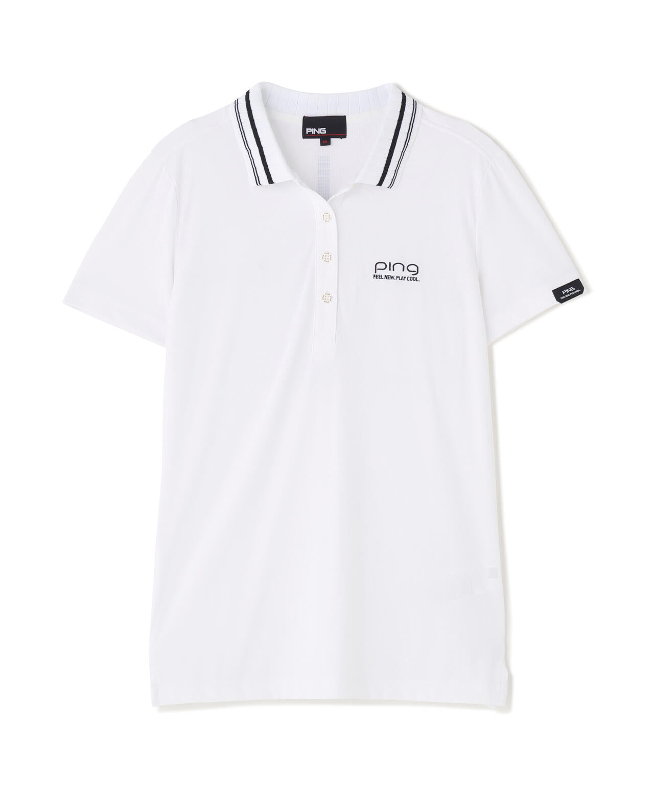 ［PING APPAREL］［接触冷感・UVカット］ライン衿半袖ポロシャツ (LADIES)