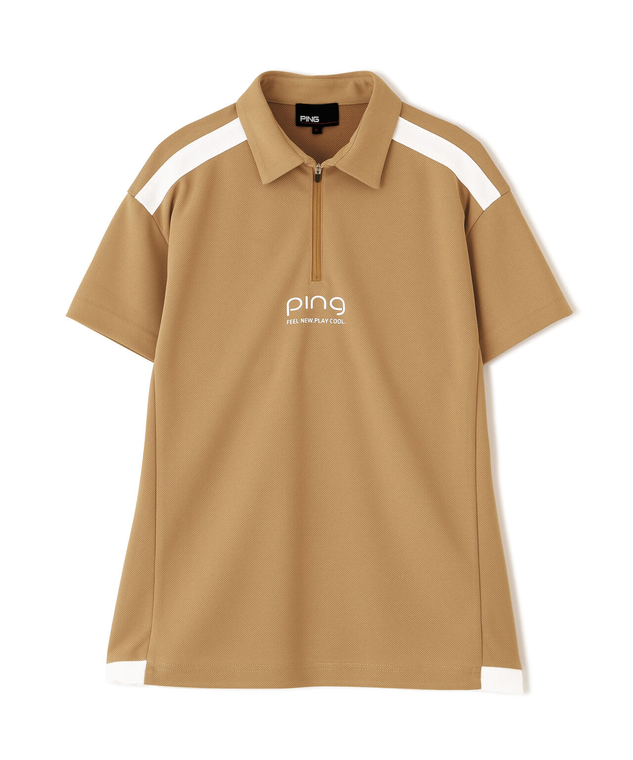 ［PING APPAREL］［吸水速乾・遮熱］オクタピンメッシュ半袖ハーフジップシャツ (LADIES)