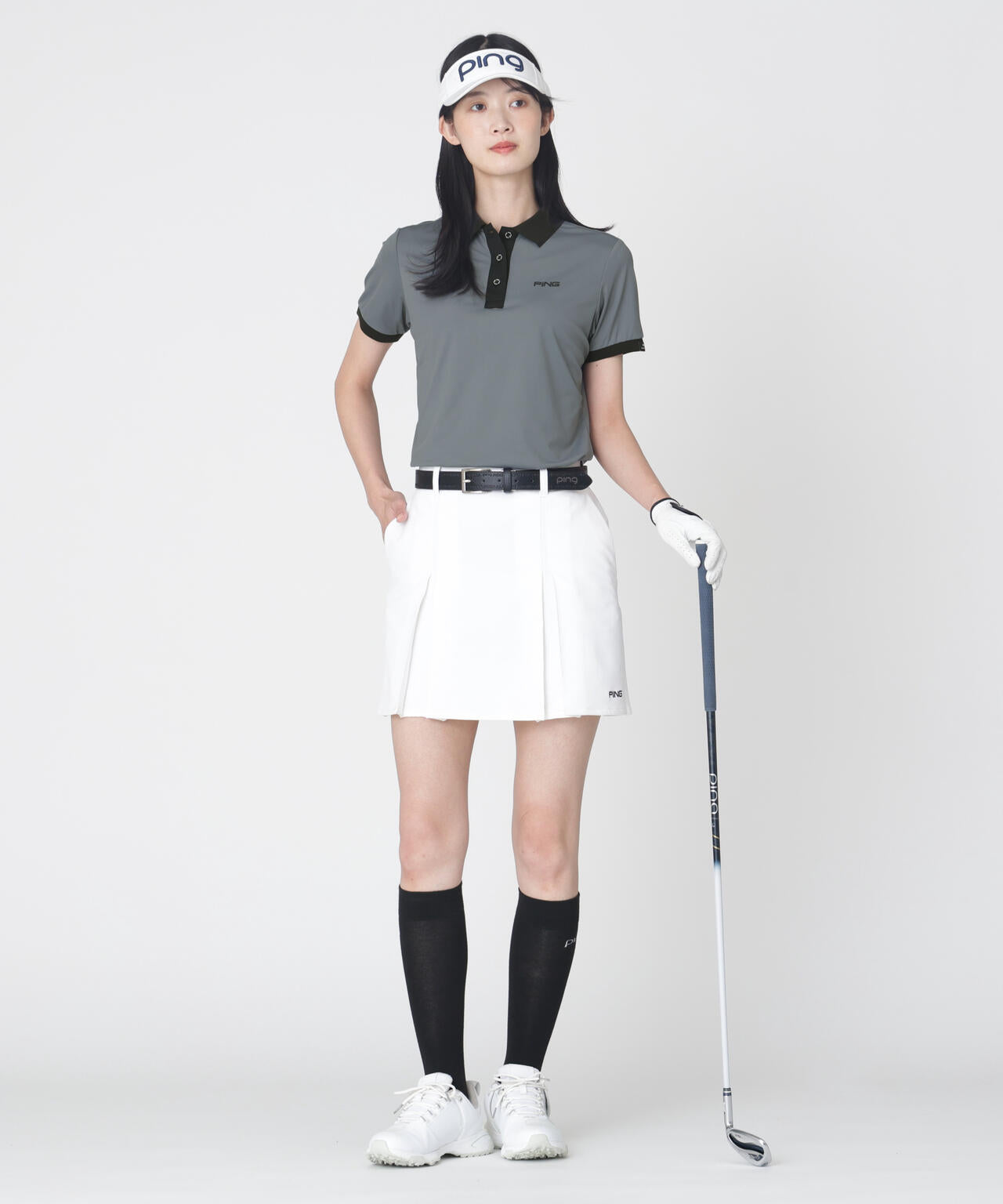 ［PING APPAREL］［接触冷感］ナイロンサッカー半袖ポロシャツ (LADIES)