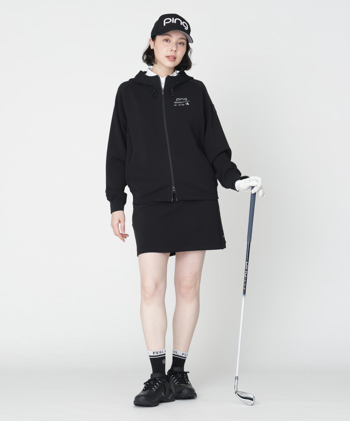 【PING APPAREL】全方向ストレッチダンボールニットフルジップフーディー (LADIES)