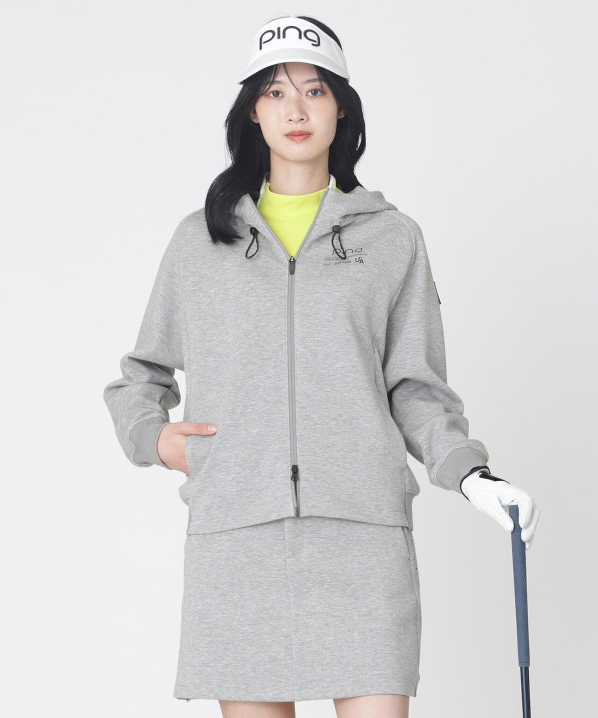 【PING APPAREL】全方向ストレッチダンボールニットフルジップフーディー (LADIES)