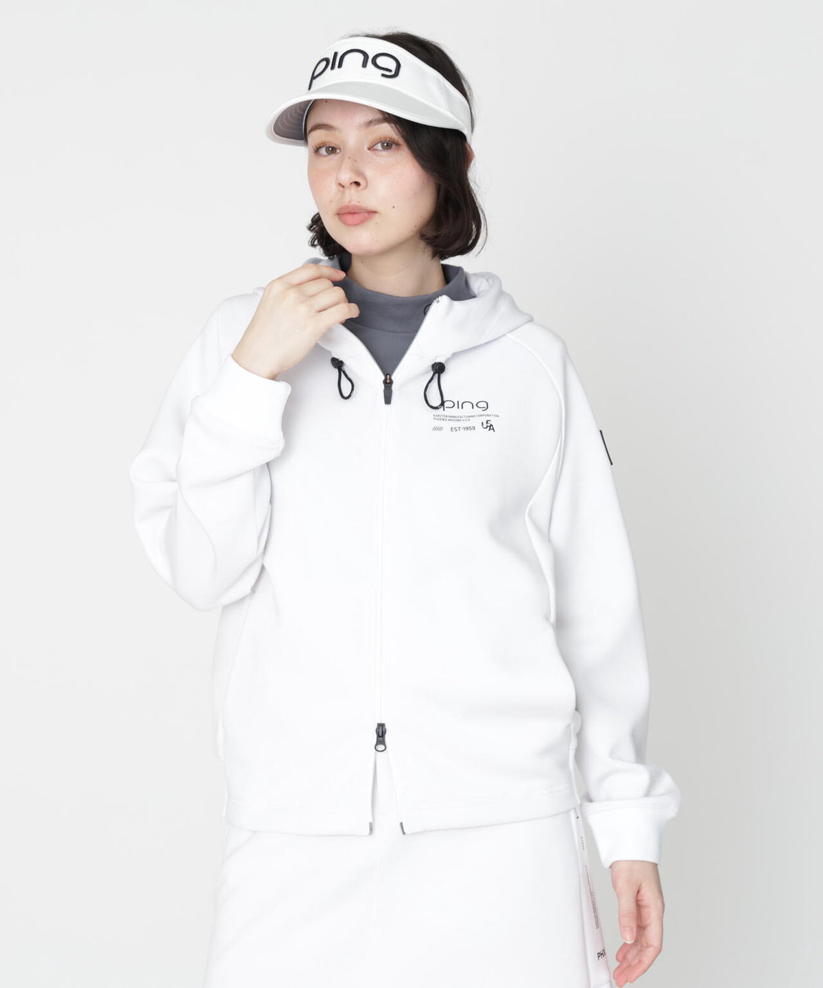 【PING APPAREL】全方向ストレッチダンボールニットフルジップフーディー (LADIES)