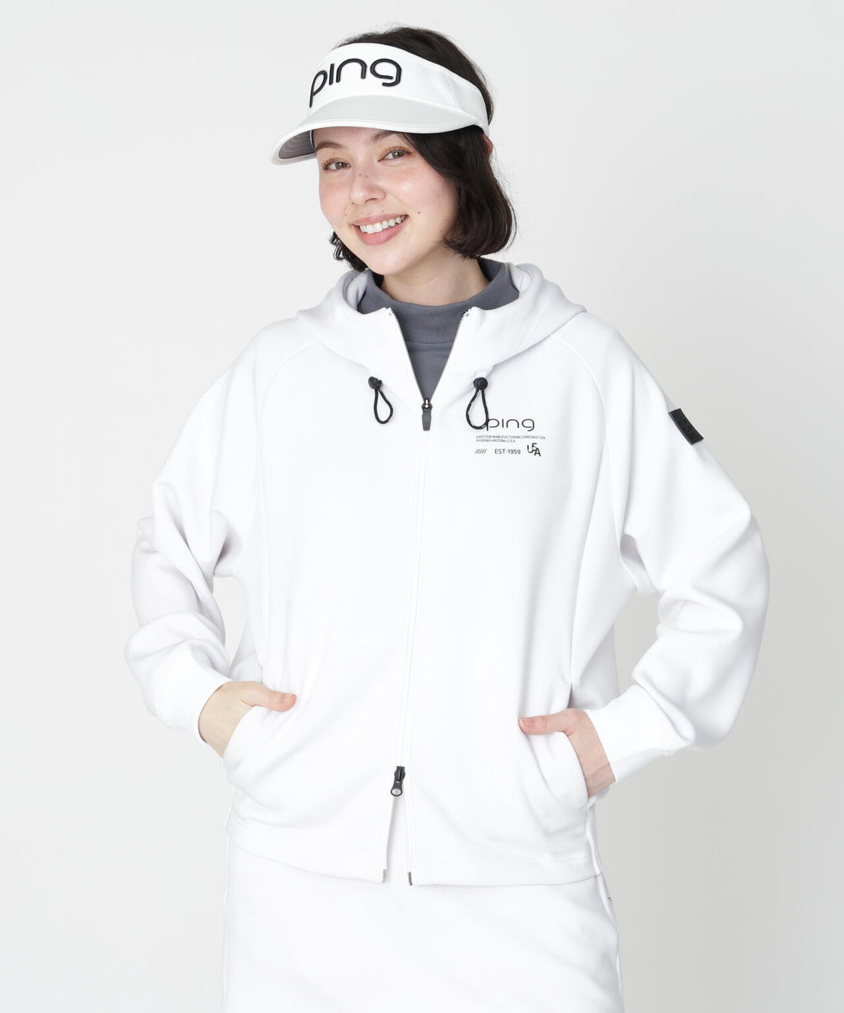 【PING APPAREL】全方向ストレッチダンボールニットフルジップフーディー (LADIES)