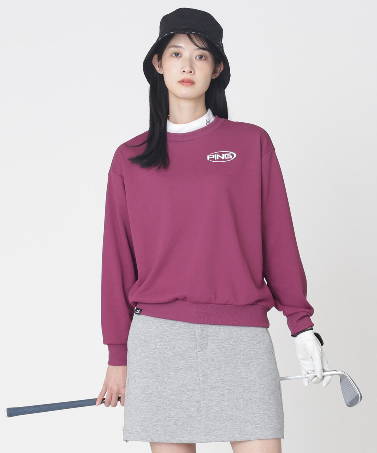 ［PING APPAREL］［吸水速乾・UVケア］10カラーMr.PINGダンシングロゴクルーネックプルオーバー (LADIES)