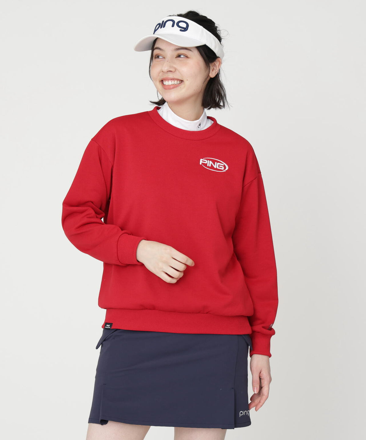 ［PING APPAREL］［吸水速乾・UVケア］10カラーMr.PINGダンシングロゴクルーネックプルオーバー (LADIES)