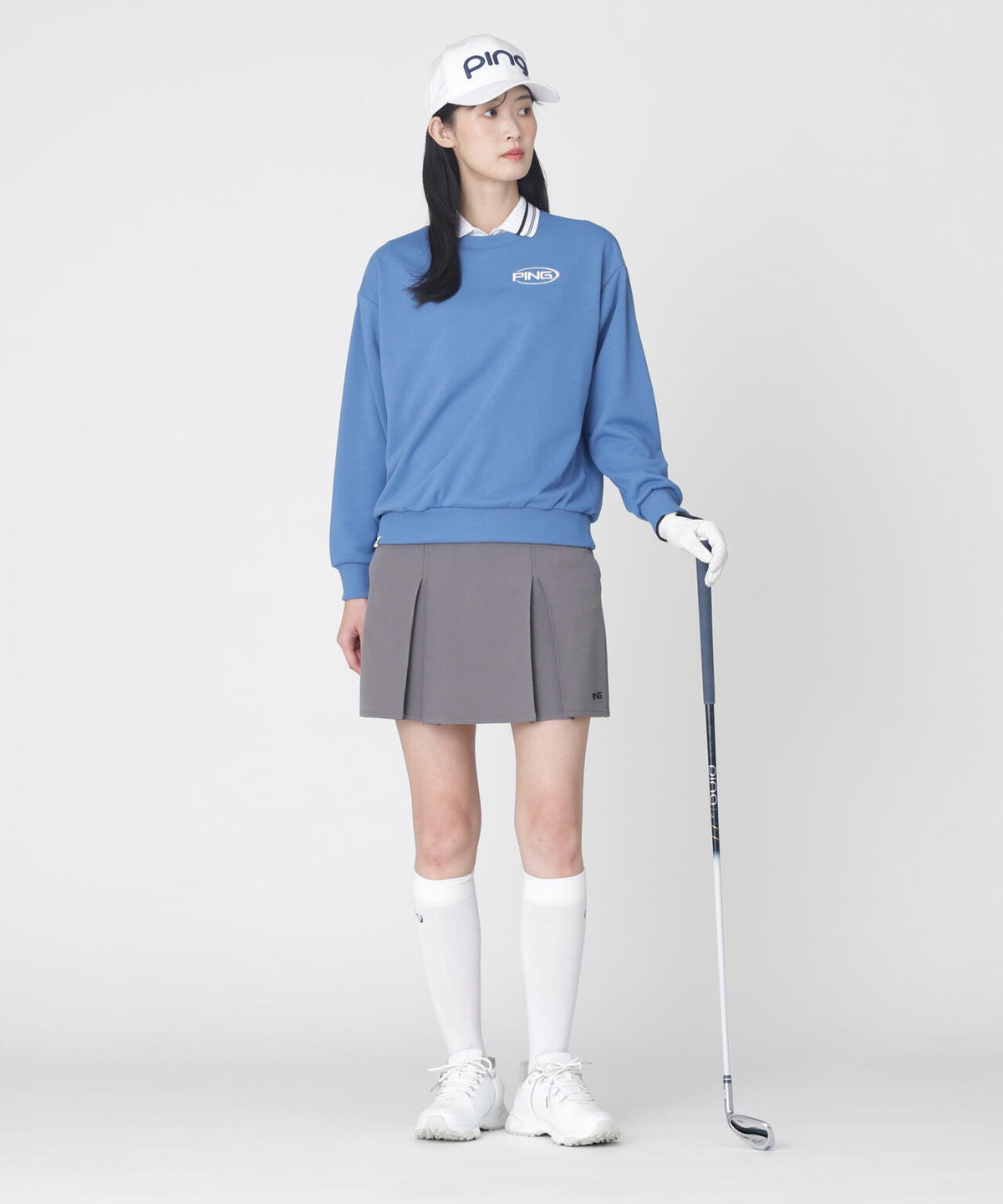 ［PING APPAREL］［吸水速乾・UVケア］10カラーMr.PINGダンシングロゴクルーネックプルオーバー (LADIES)