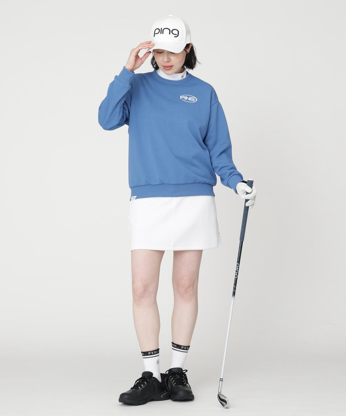 ［PING APPAREL］［吸水速乾・UVケア］10カラーMr.PINGダンシングロゴクルーネックプルオーバー (LADIES)