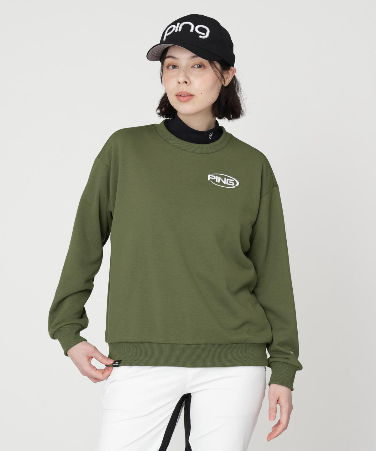 ［PING APPAREL］［吸水速乾・UVケア］10カラーMr.PINGダンシングロゴクルーネックプルオーバー (LADIES)