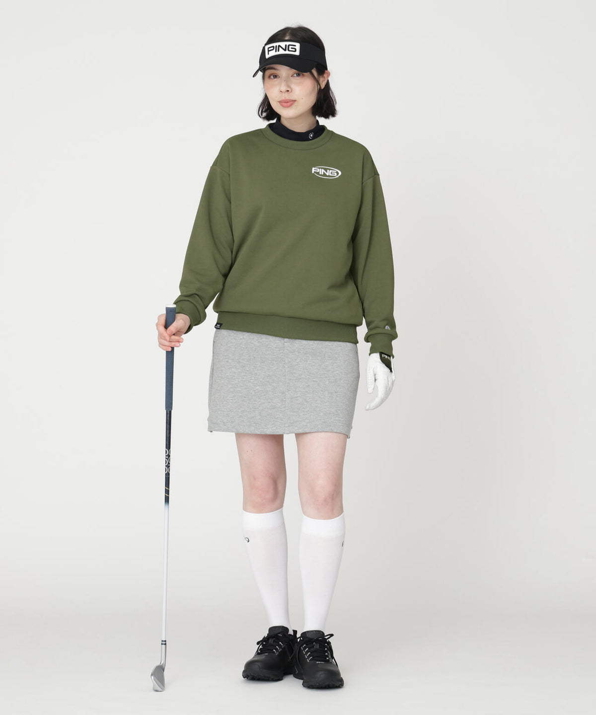 ［PING APPAREL］［吸水速乾・UVケア］10カラーMr.PINGダンシングロゴクルーネックプルオーバー (LADIES)