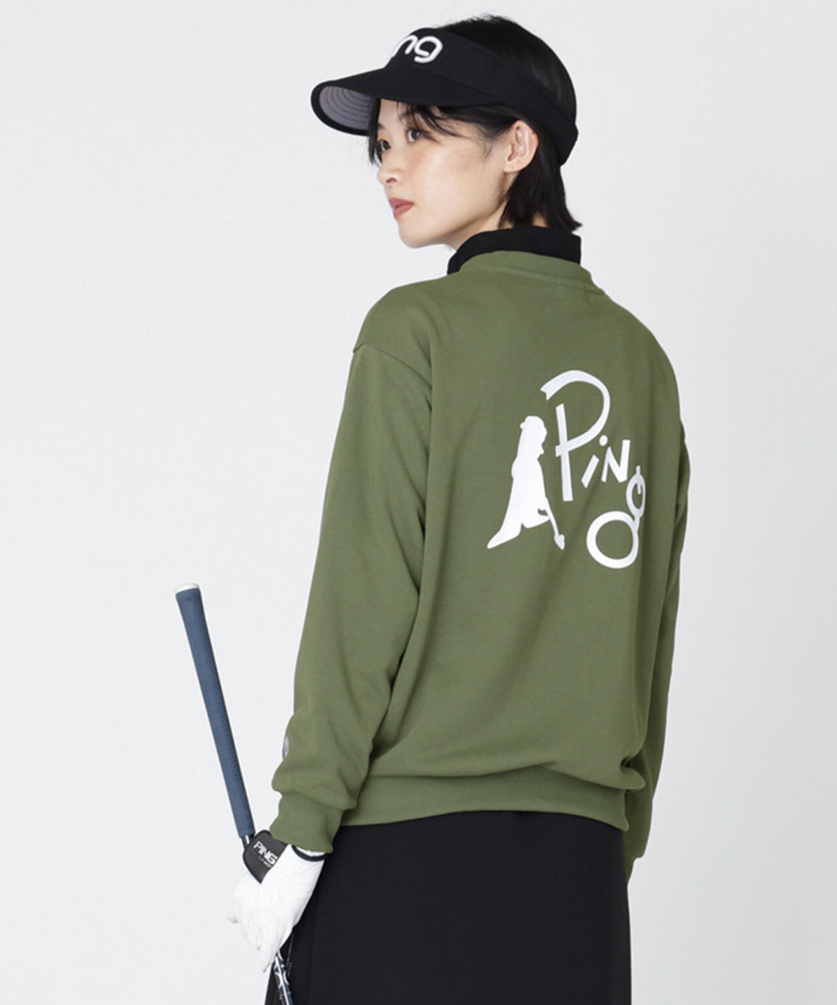 ［PING APPAREL］［吸水速乾・UVケア］10カラーMr.PINGダンシングロゴクルーネックプルオーバー (LADIES)