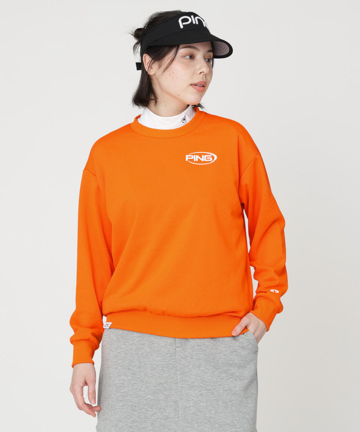 ［PING APPAREL］［吸水速乾・UVケア］10カラーMr.PINGダンシングロゴクルーネックプルオーバー (LADIES)