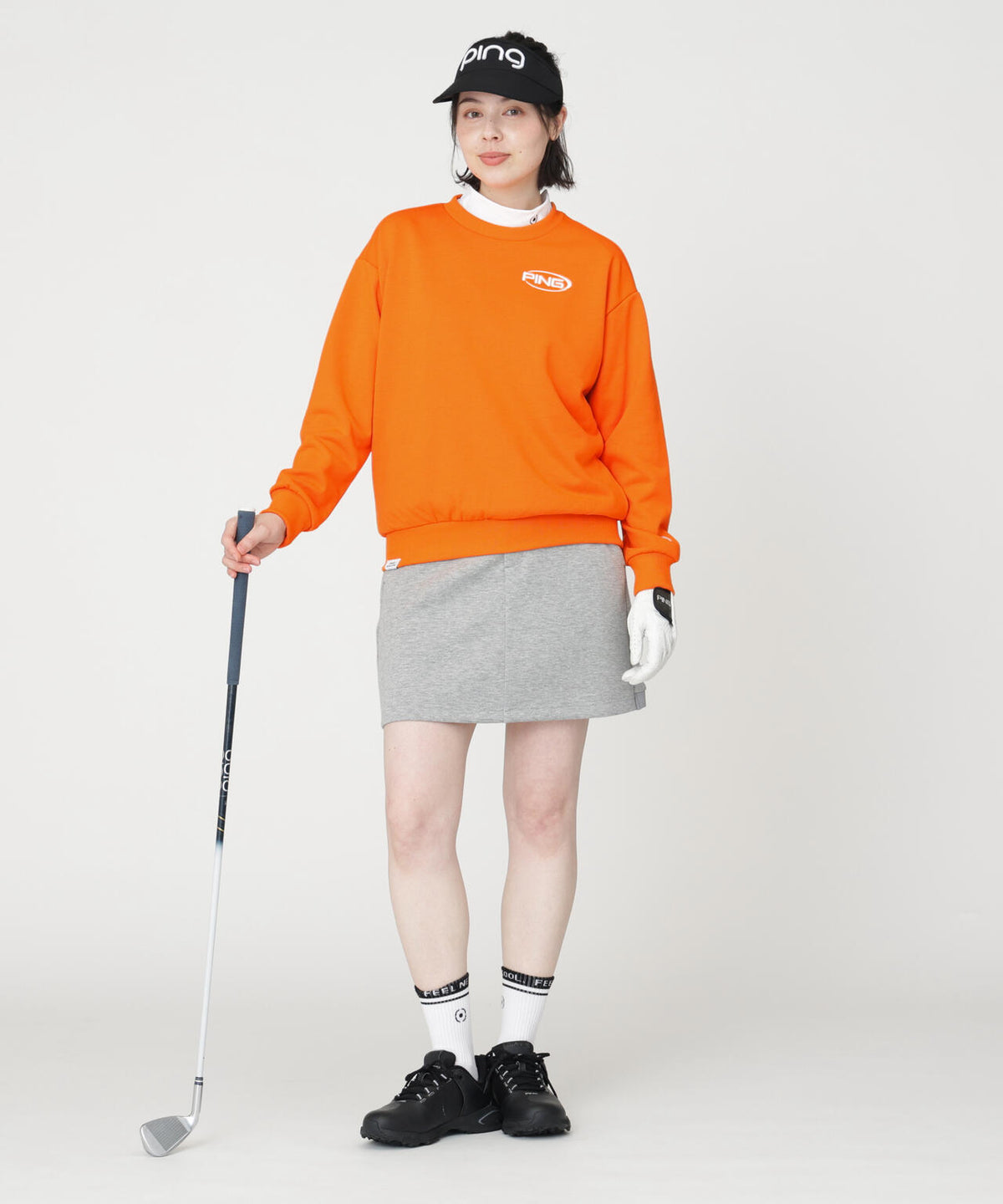 ［PING APPAREL］［吸水速乾・UVケア］10カラーMr.PINGダンシングロゴクルーネックプルオーバー (LADIES)