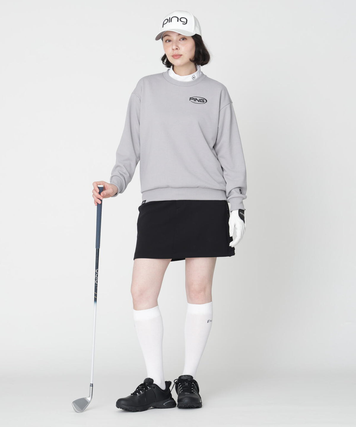 ［PING APPAREL］［吸水速乾・UVケア］10カラーMr.PINGダンシングロゴクルーネックプルオーバー (LADIES)