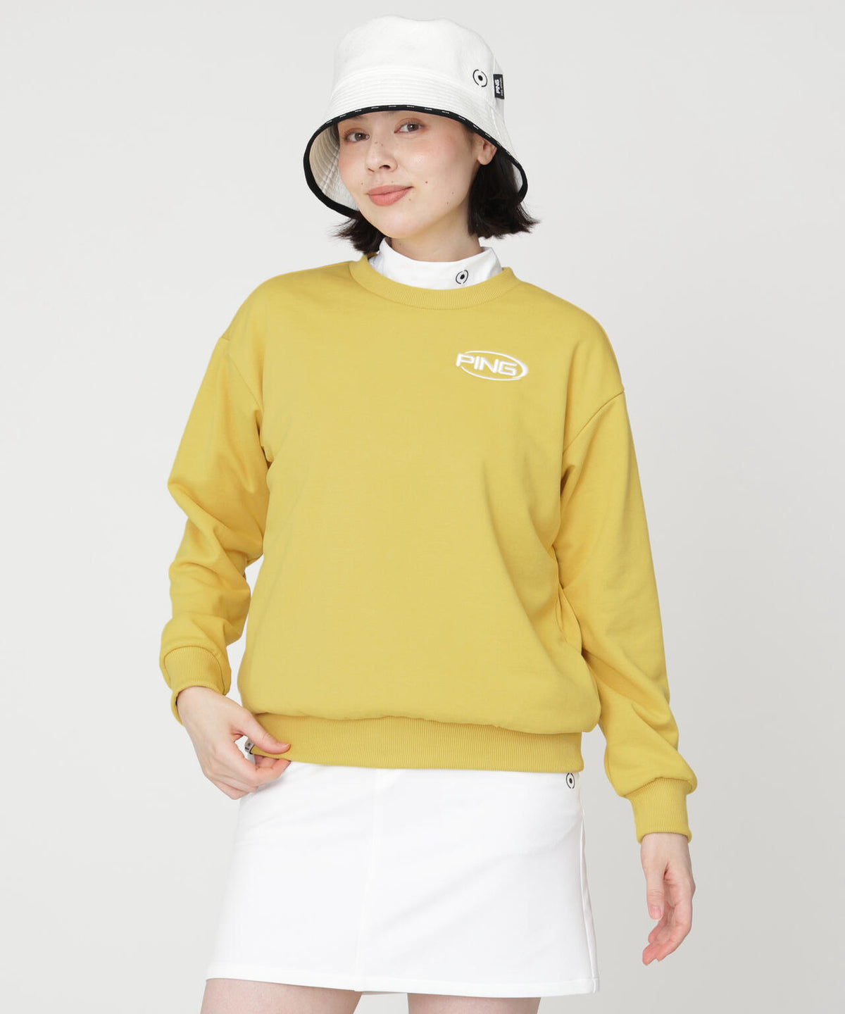 ［PING APPAREL］［吸水速乾・UVケア］10カラーMr.PINGダンシングロゴクルーネックプルオーバー (LADIES)