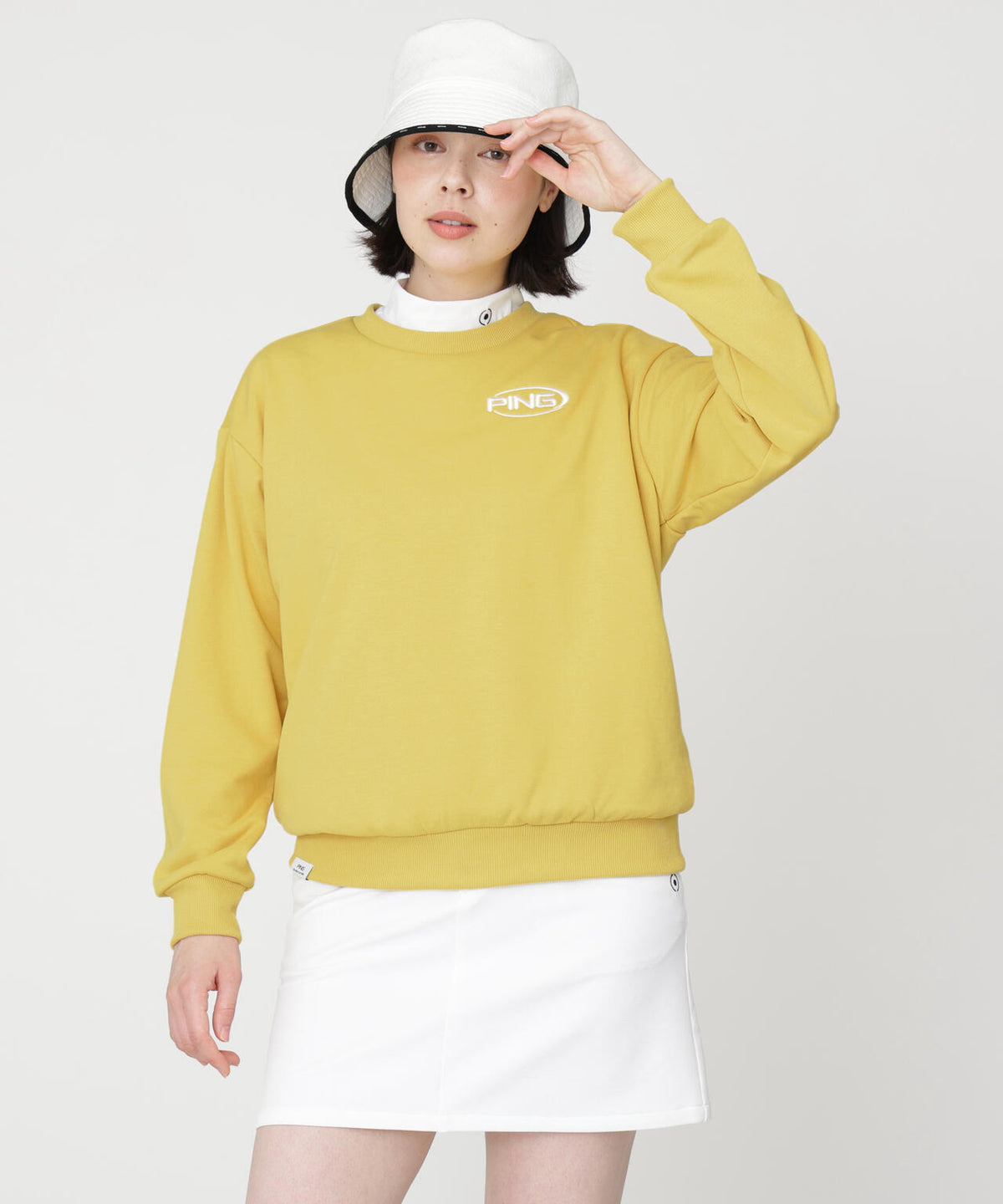 ［PING APPAREL］［吸水速乾・UVケア］10カラーMr.PINGダンシングロゴクルーネックプルオーバー (LADIES)