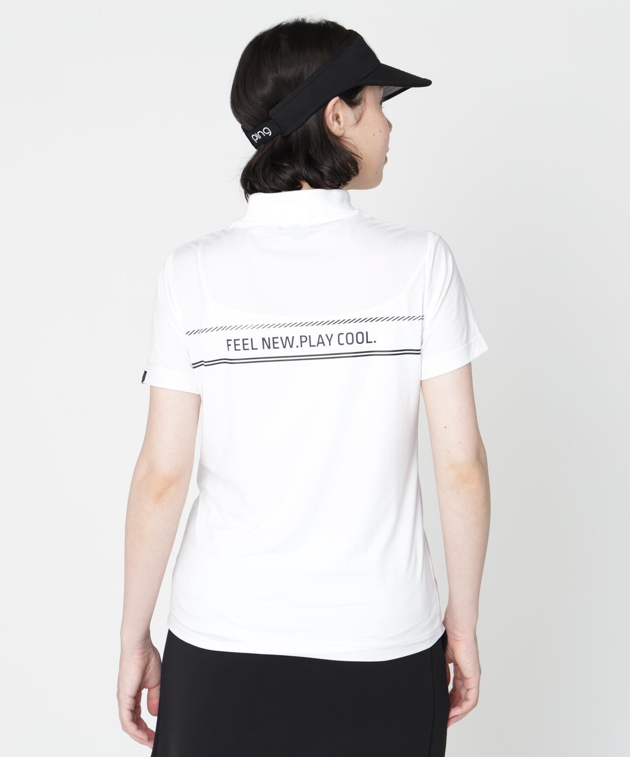 ［PING APPAREL］［接触冷感］ナイロンサッカー半袖ハイネックシャツ (LADIES)