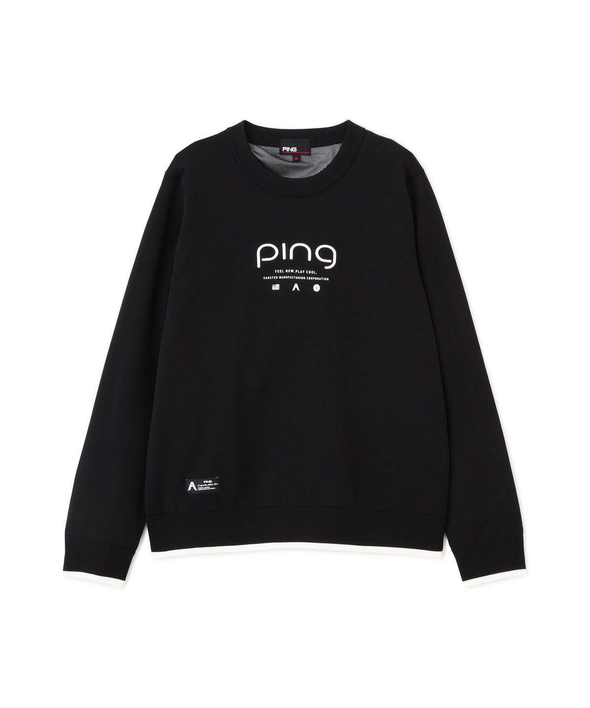 [PING APPAREL] 薄手防風裏付きクルーネックニットプルオーバー ＜GOLD＞ (LADIES)
